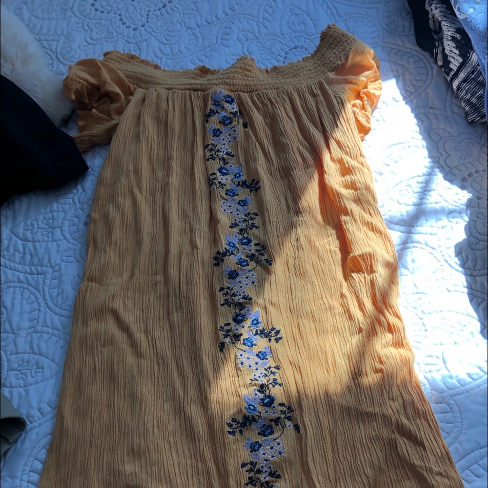 midi off the shoulder dress!